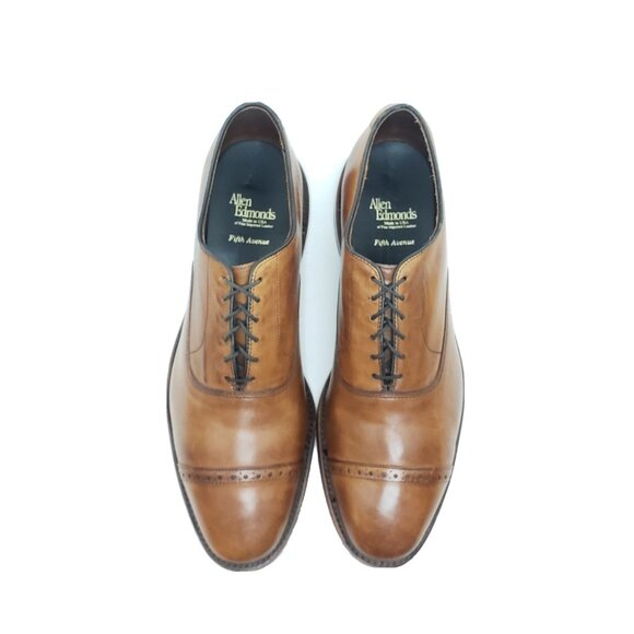 Allen Edmonds Fifth Avenue Men’s Cap Toe Oxford Walnut Leather Shoes 11.5 C - Picture 1 of 13